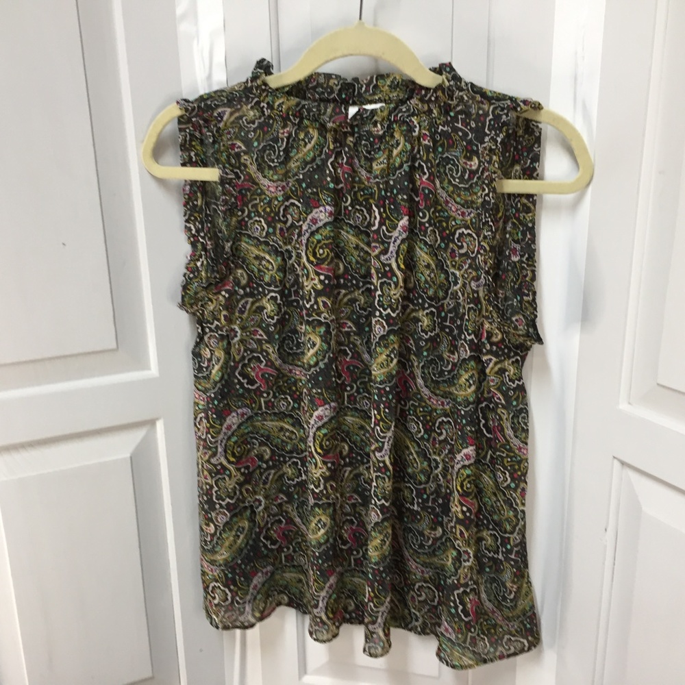 GAP Black & Green Paisley Top - Picture 10 of 16